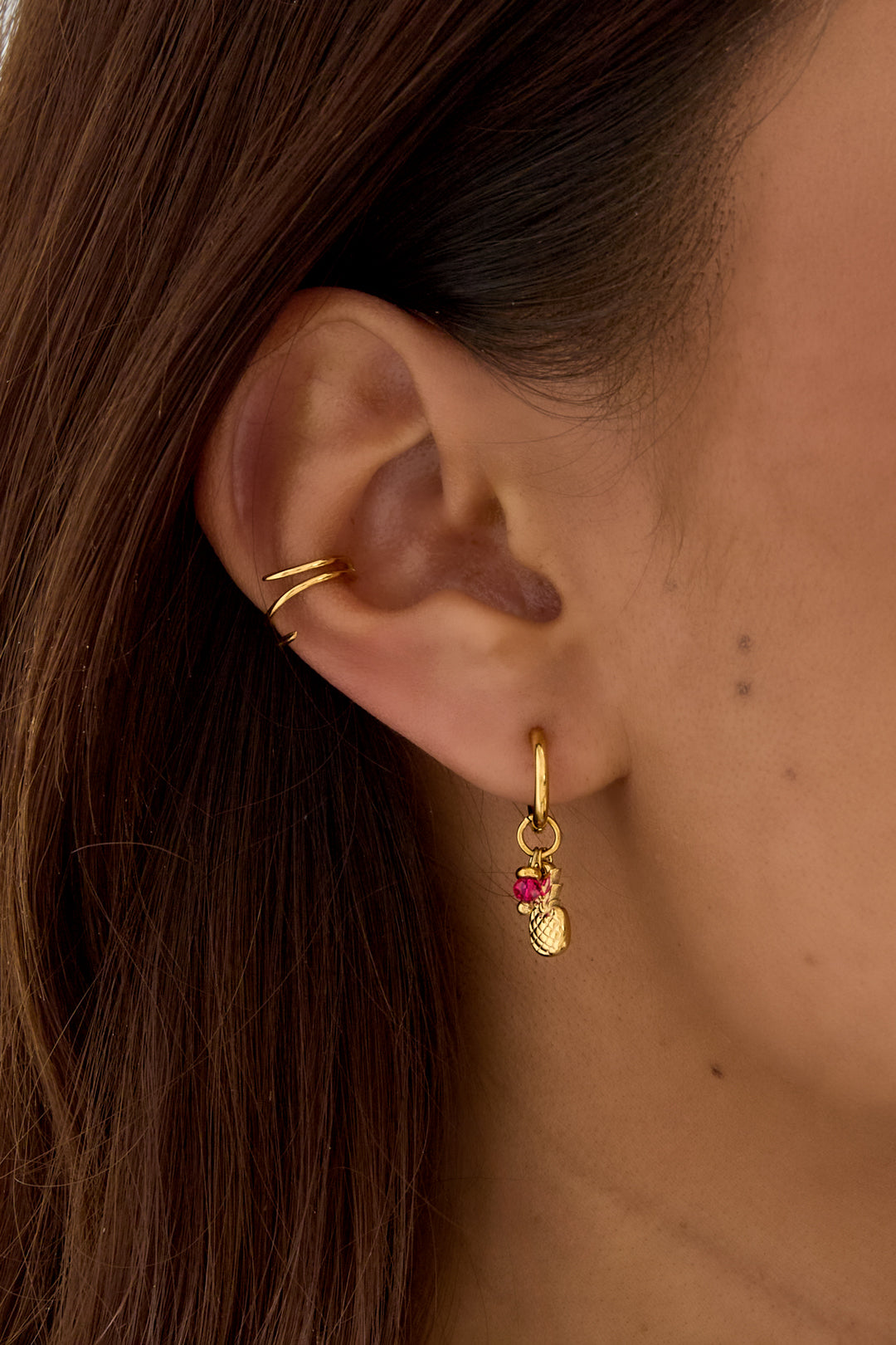 Earcuff Spiral Gold Color Stainless Steel