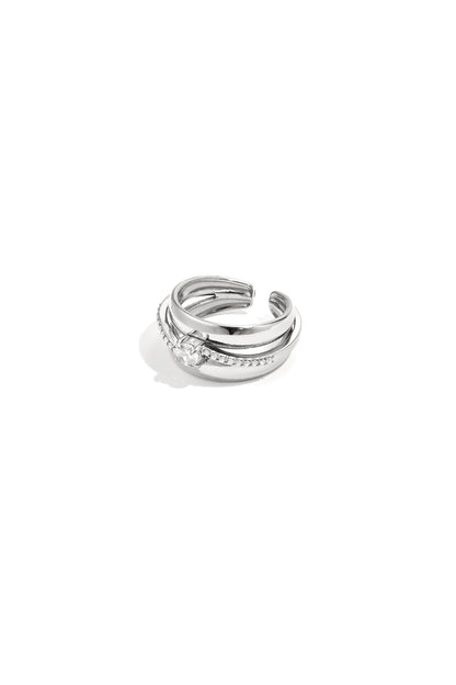 Gelaagde ring met steentjes