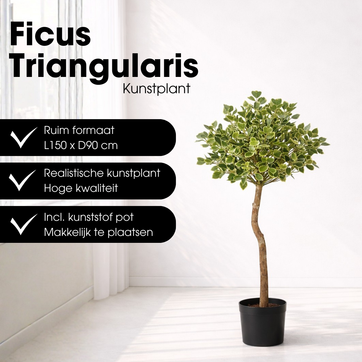 Kunstpflanze Ficus Grün