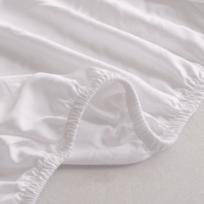 Wit bamboe Hoeslaken Premium - t/m 30cm - 400TC Tanboocel - Coco White