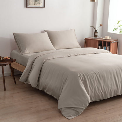 Beige Bamboe Beddengoedset 2-persoons – 400TC Tanboocel - Soft Taupe