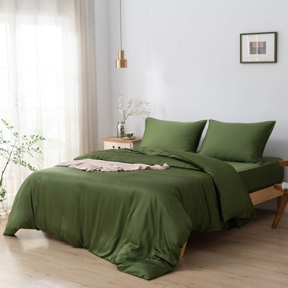 Donkergroen Bamboe Beddengoedset 2-persoons – 400TC Tanboocel - Deep Moss