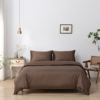 Donkerbruin Bamboe Beddengoedset 2-persoons – 400TC Tanboocel - Coffee Brown