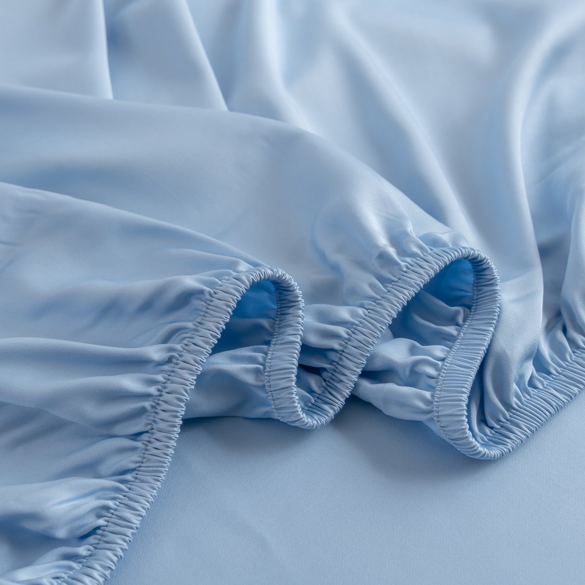 Lichtblauw bamboe Hoeslaken Premium - t/m 30cm - 400TC Tanboocel - Sky Blue