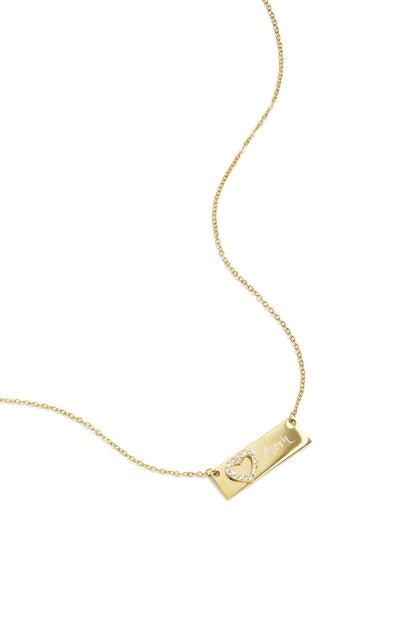 Ketting met plaatje en hart