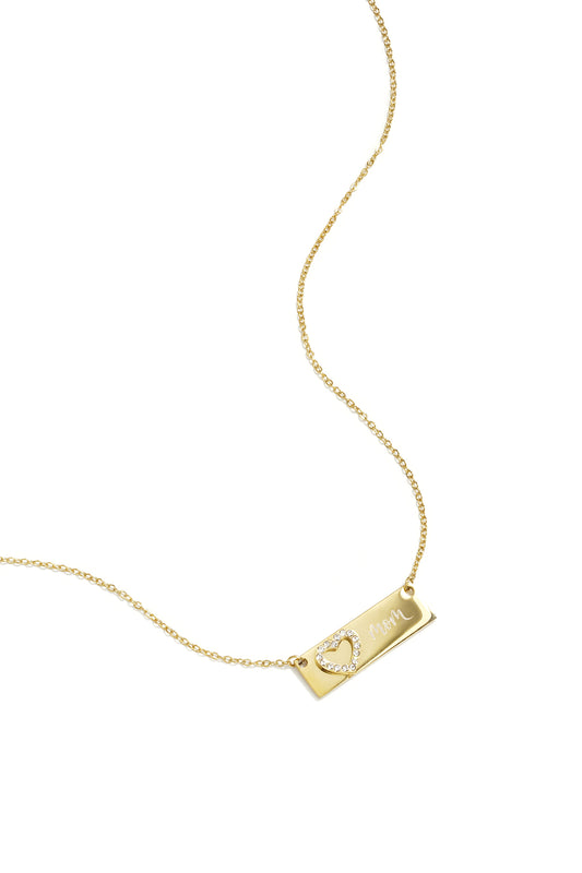 Ketting met plaatje en hart