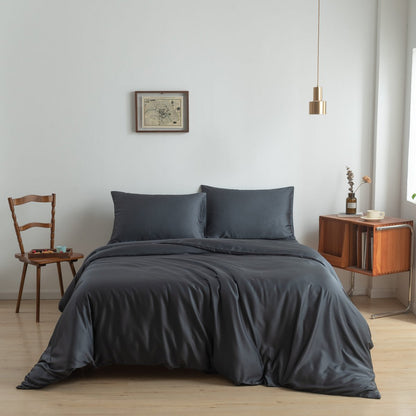 Donkerblauw Bamboe Beddengoedset 1-persoons – 400TC Tanboocel - Space Blue