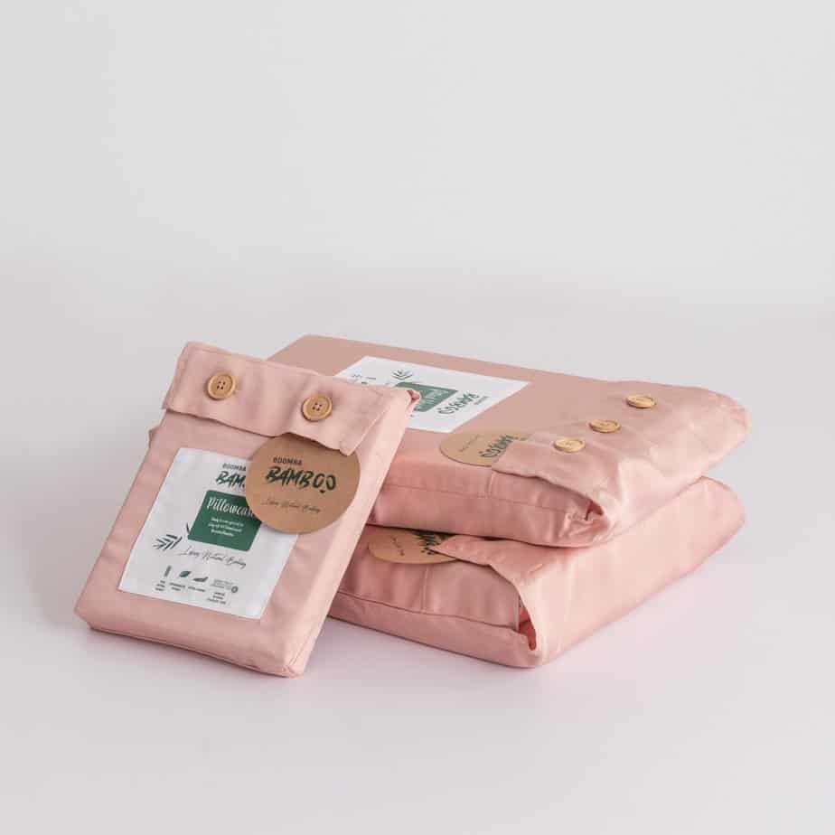 Roze bamboe Kussenslopen Premium - 400TC Tanboocel – Set van 2 - Cuddle Pink