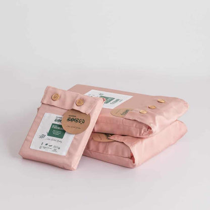 Roze bamboe Kussenslopen Premium - 400TC Tanboocel – Set van 2 - Cuddle Pink