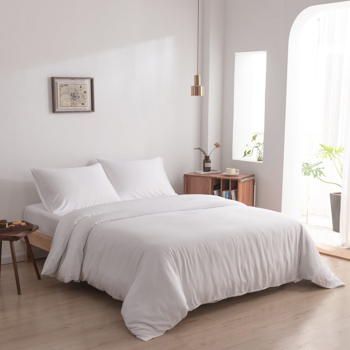 Wit Bamboe Beddengoedset 2-persoons – 400TC Tanboocel - Coco White