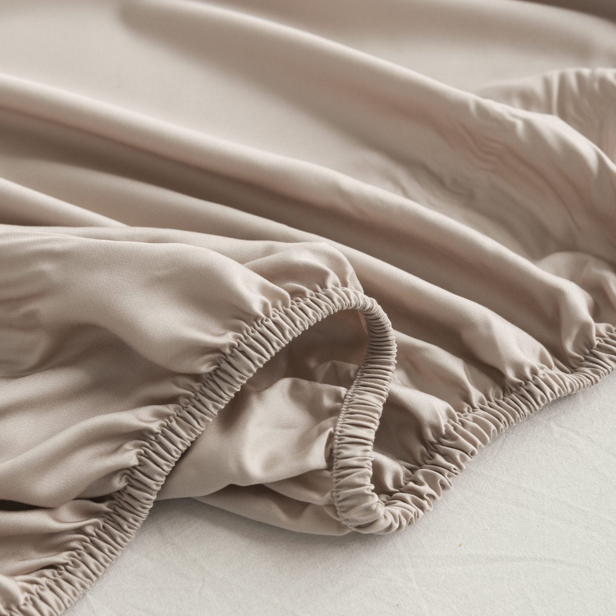 Beige Bamboe Beddengoedset 2-persoons – 400TC Tanboocel - Soft Taupe
