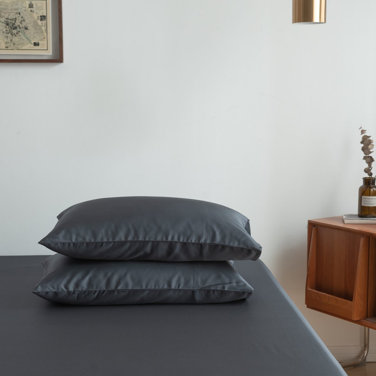 Donkerblauw Bamboe Beddengoedset 1-persoons – 400TC Tanboocel - Space Blue