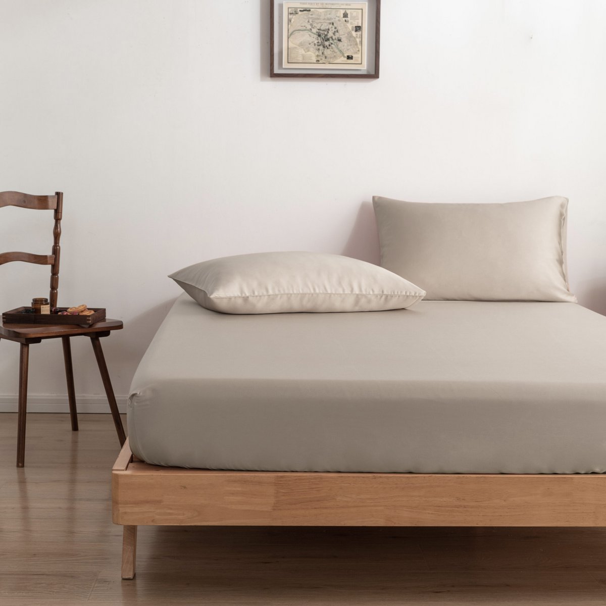 Beige Bamboe Beddengoedset 1-persoons – 400TC Tanboocel - Soft Taupe