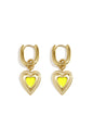 Oorbellen met gekleurde hart charm