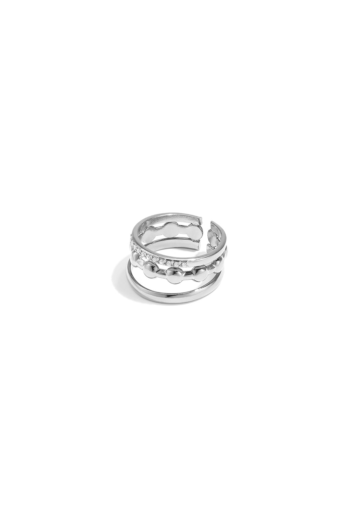 3 laagse ring ronde details en steentjes