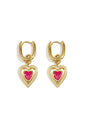 Oorbellen met gekleurde hart charm