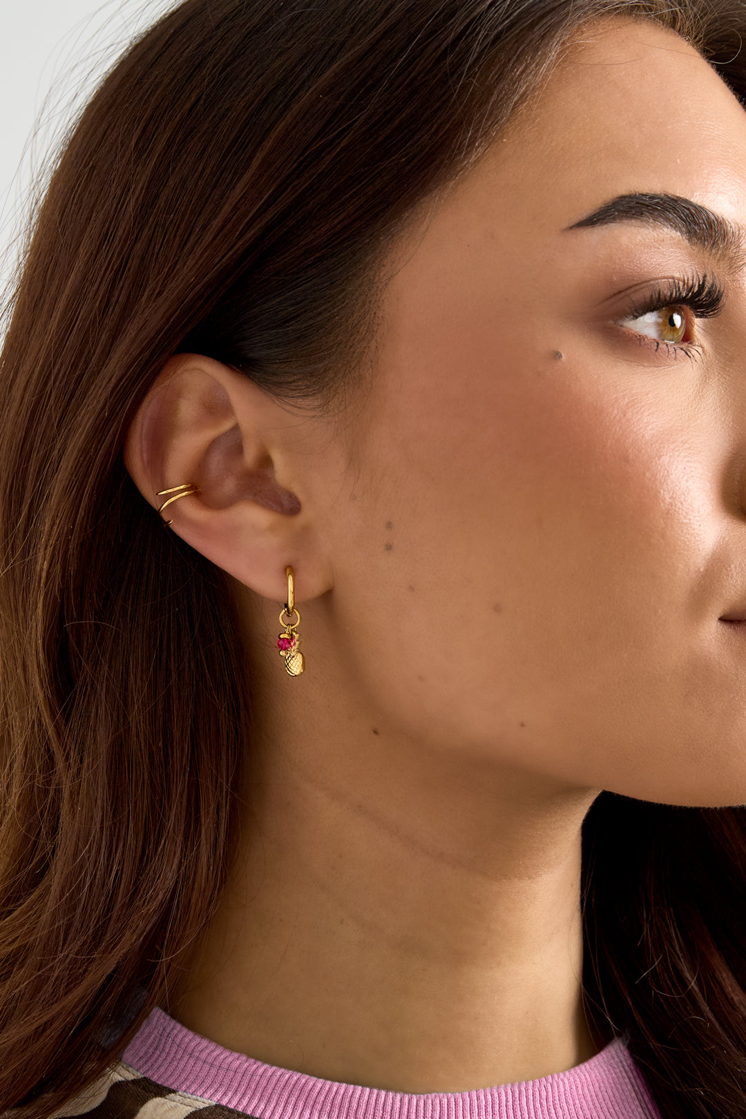 Earcuff Spiral Gold Color Stainless Steel