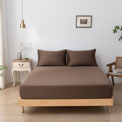 Donkerbruin Bamboe Beddengoedset 2-persoons – 400TC Tanboocel - Coffee Brown