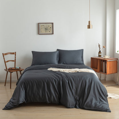 Donkerblauw bamboe dekbedovertrek Premium - 400TC Tanboocel - 100% bamboe - Space Blue