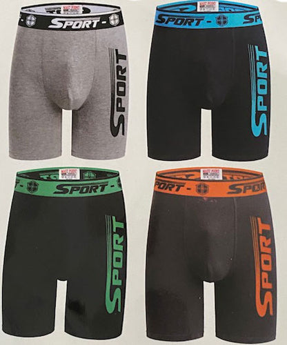 4 stuks sport Katoen Boxershorts Heren Met Lange Pijpen